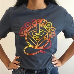 Old School Gamers Shirt Blue Youth XL